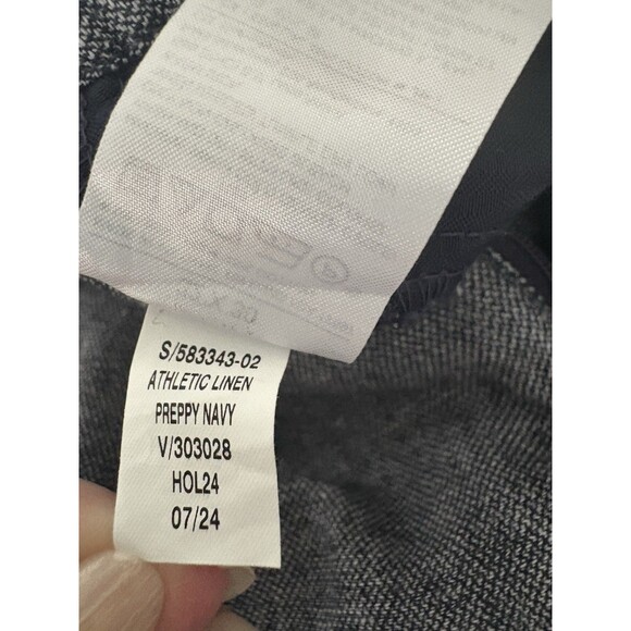 Banana Republic Linen Blend Pants 30x25 Preppy Navy Athletic Fit Short Tag 32x30 - Picture 16 of 16